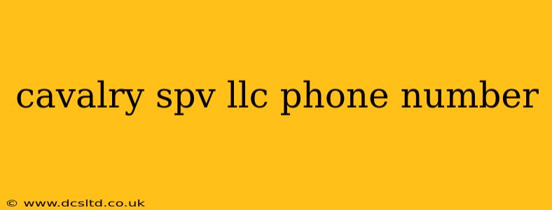 cavalry spv llc phone number
