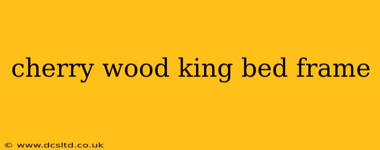 cherry wood king bed frame