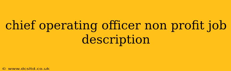 chief operating officer non profit job description