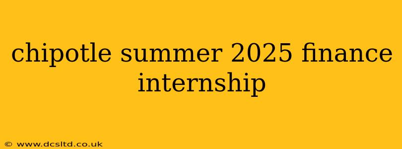 chipotle summer 2025 finance internship