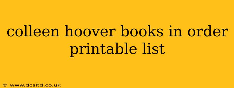 colleen hoover books in order printable list