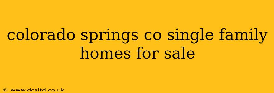 colorado springs co single family homes for sale