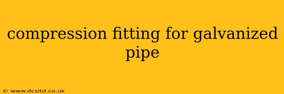 compression fitting for galvanized pipe