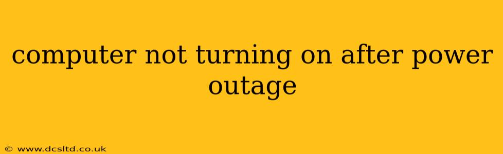 computer not turning on after power outage