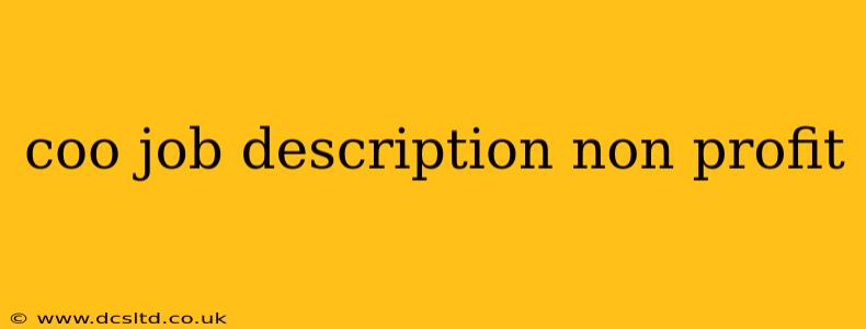 coo job description non profit