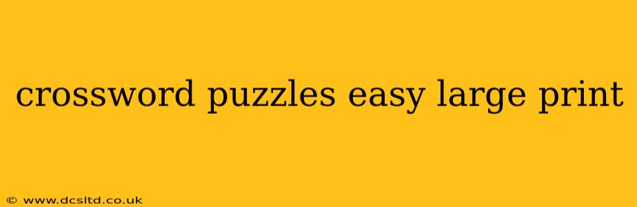crossword puzzles easy large print