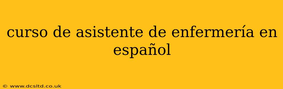 curso de asistente de enfermería en español