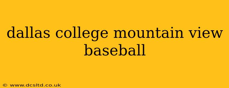 dallas college mountain view baseball