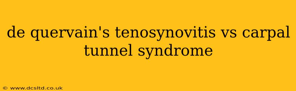 de quervain's tenosynovitis vs carpal tunnel syndrome