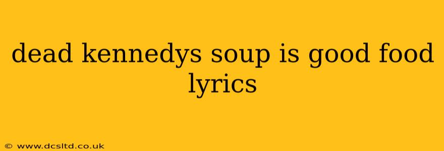 dead kennedys soup is good food lyrics