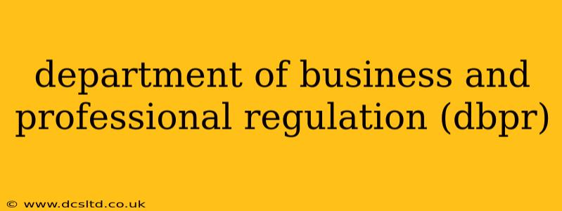 department of business and professional regulation (dbpr)