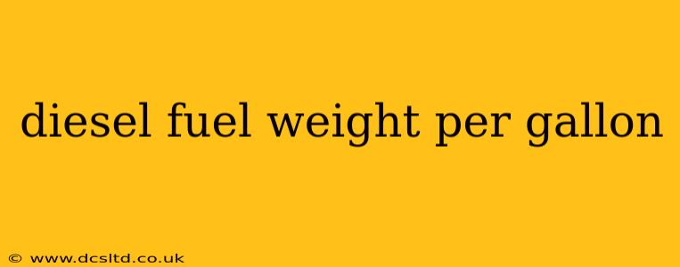 diesel fuel weight per gallon