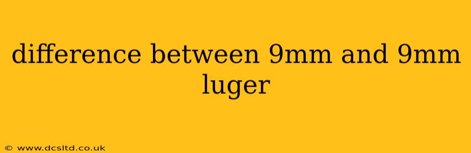 difference between 9mm and 9mm luger