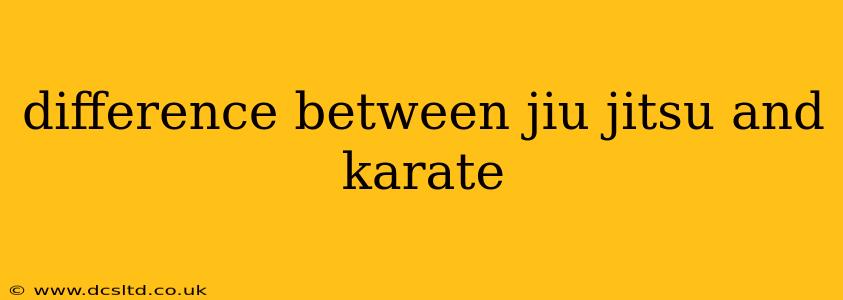 difference between jiu jitsu and karate