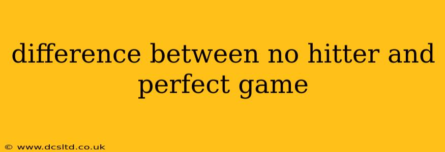 difference between no hitter and perfect game