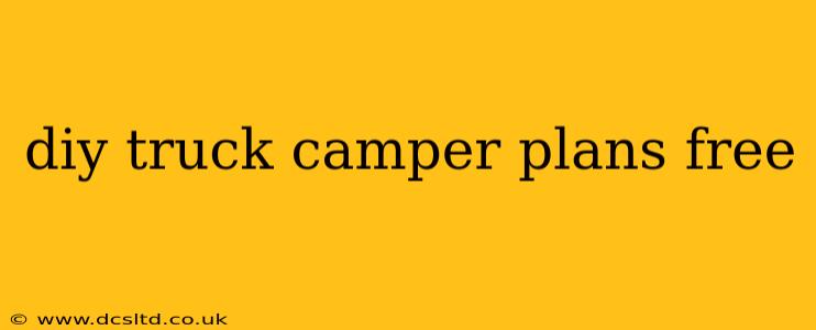 diy truck camper plans free