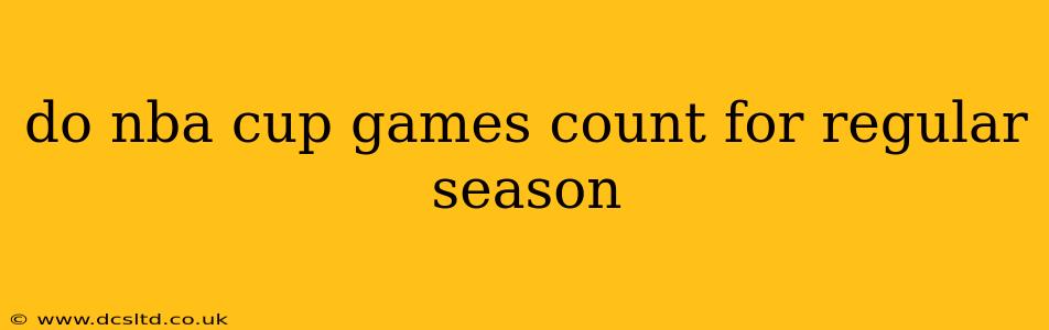 do nba cup games count for regular season