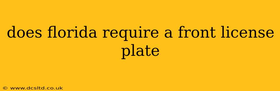 does florida require a front license plate