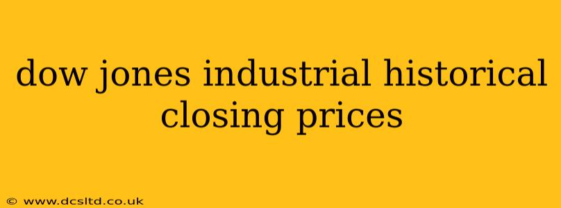 dow jones industrial historical closing prices