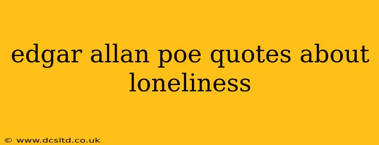 edgar allan poe quotes about loneliness