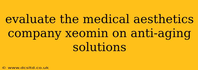 evaluate the medical aesthetics company xeomin on anti-aging solutions