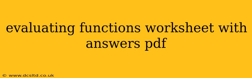 evaluating functions worksheet with answers pdf