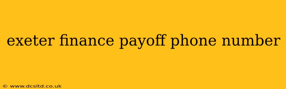 exeter finance payoff phone number