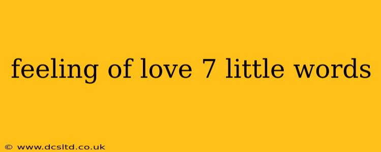 feeling of love 7 little words
