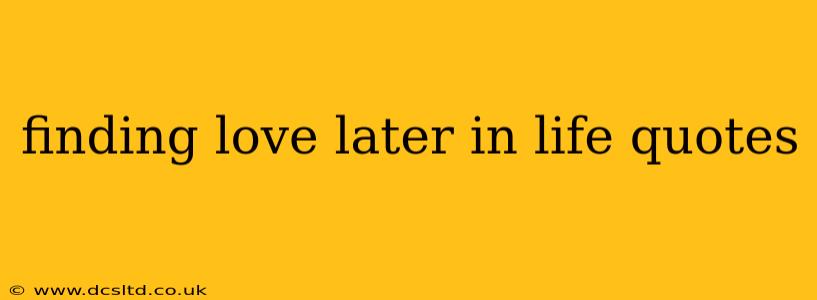 finding love later in life quotes