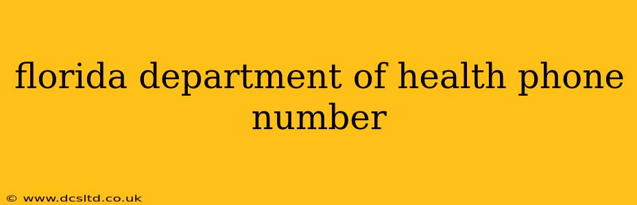 florida department of health phone number