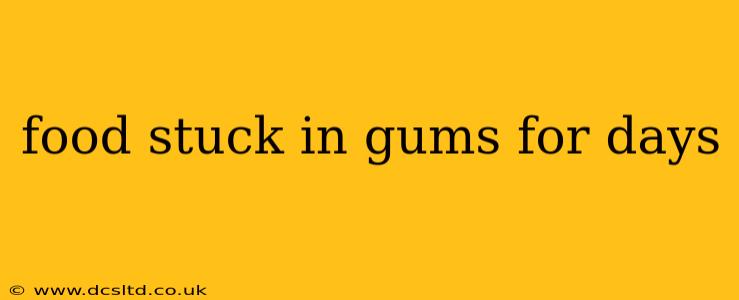 food stuck in gums for days
