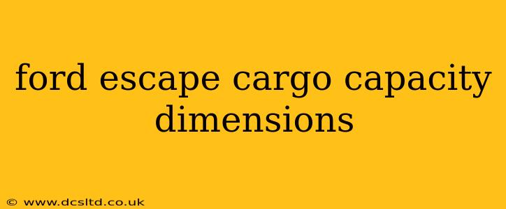ford escape cargo capacity dimensions