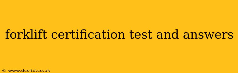 forklift certification test and answers