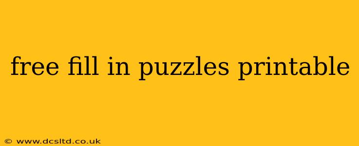 free fill in puzzles printable