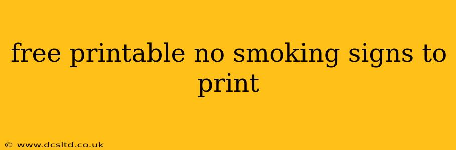 free printable no smoking signs to print