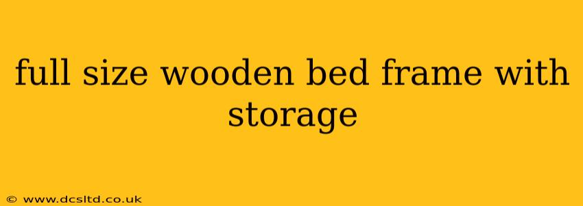full size wooden bed frame with storage