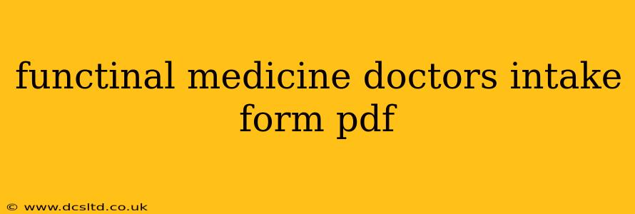 functinal medicine doctors intake form pdf