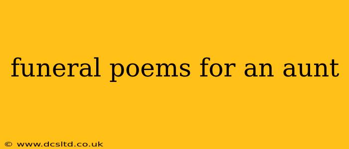 funeral poems for an aunt