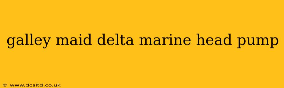 galley maid delta marine head pump