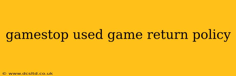 gamestop used game return policy