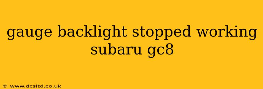 gauge backlight stopped working subaru gc8