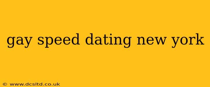 gay speed dating new york