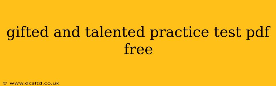 gifted and talented practice test pdf free