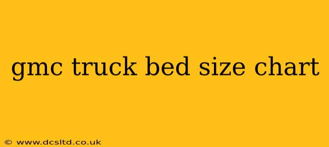 gmc truck bed size chart