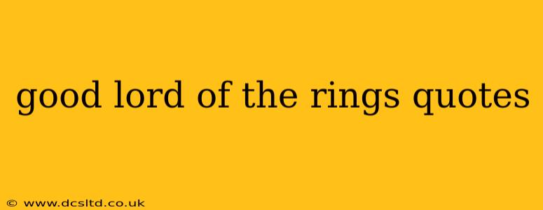good lord of the rings quotes