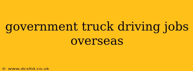 government truck driving jobs overseas