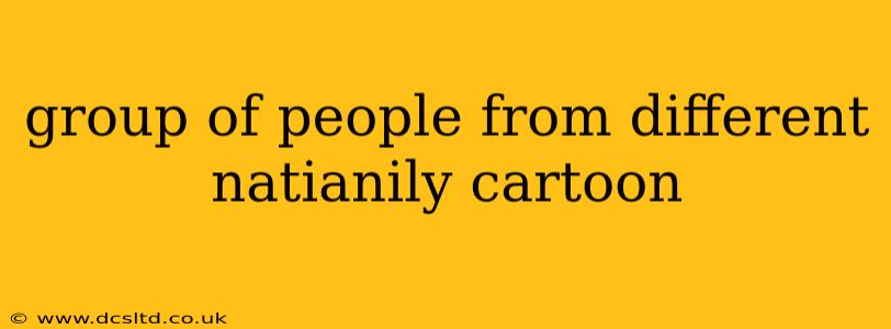 group of people from different natianily cartoon
