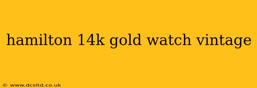 hamilton 14k gold watch vintage