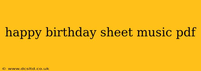 happy birthday sheet music pdf