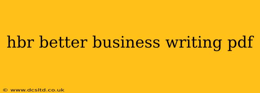 hbr better business writing pdf